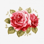 Vintage Roses Watercolor Clipart