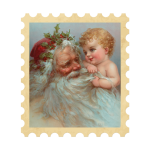 Vintage Santa Postage Stamp