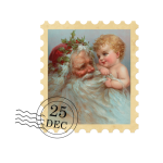 Vintage Santa Postage Stamp