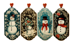 Vintage Snowmen Christmas Art