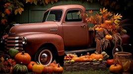 Vintage Truck In Fall