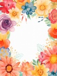 Watercolor Flowers Frame