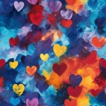 Watercolor Hearts Seamless Pattern
