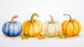 Watercolor Illustrated Pumpkins