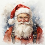 Watercolor Santa Art Background