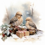 Winter Birds Calendar Art