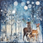 Winter Deer Calendar Art
