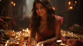 Woman Celebrating Diwali