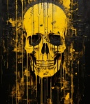 Yellow Grunge Skull