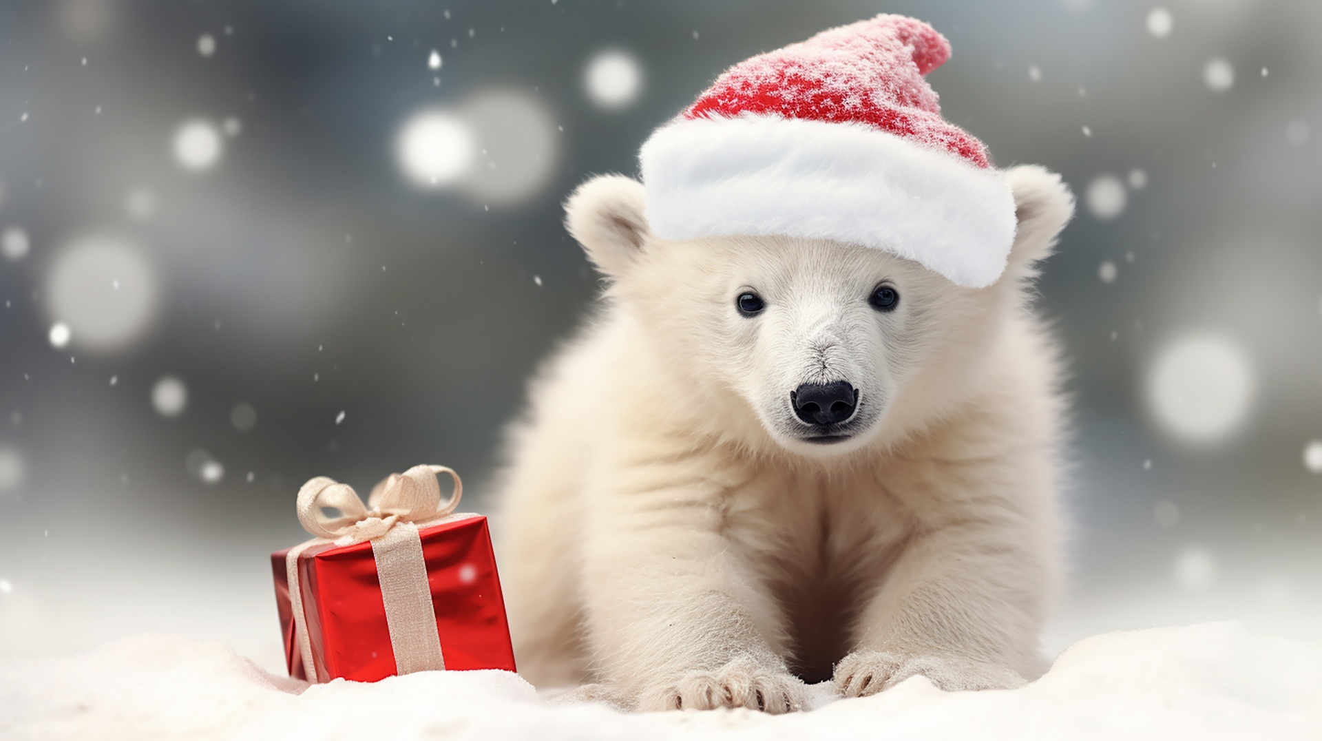 Christmas Polar Bear Cub
