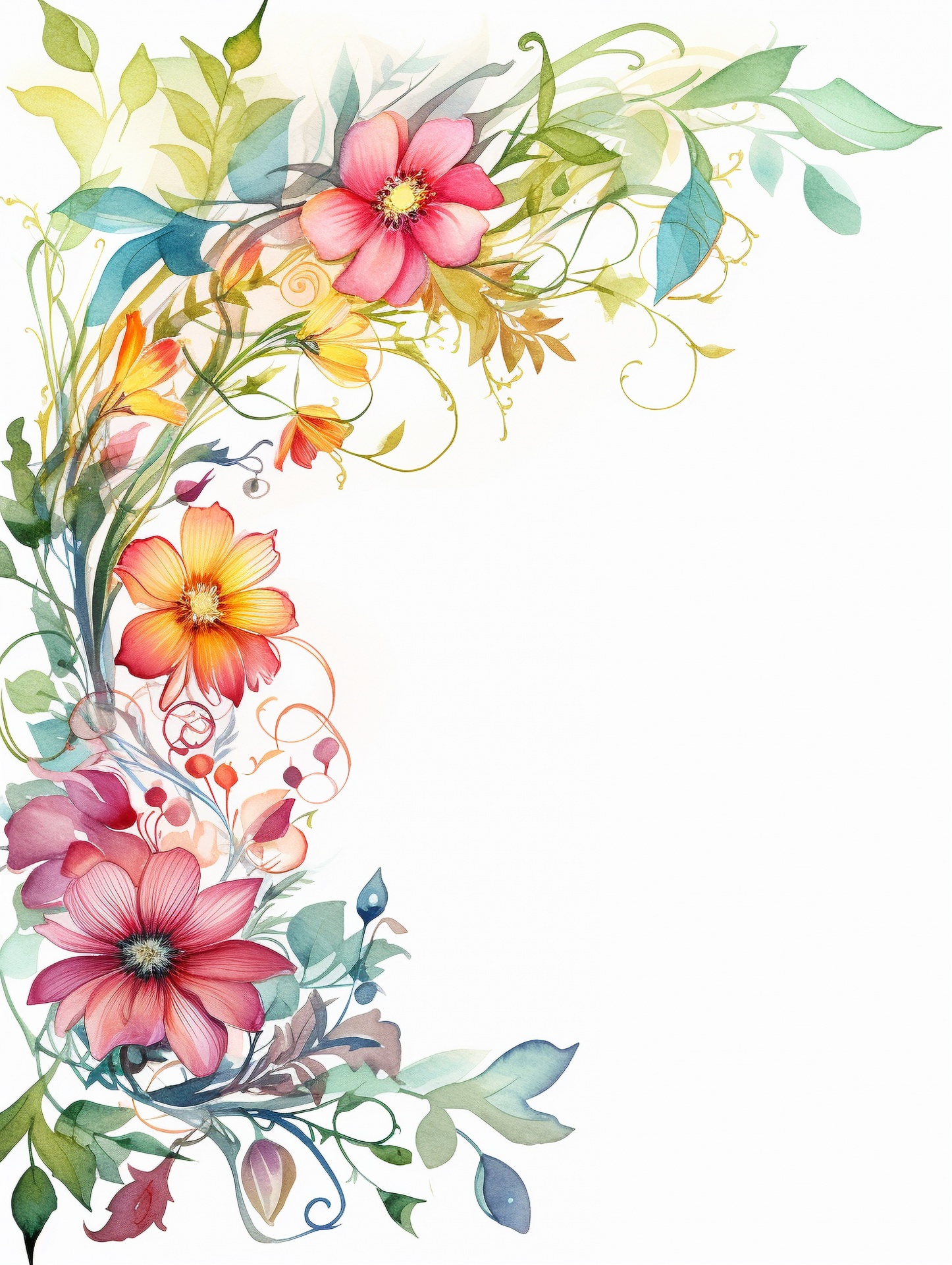 Colorful Flowers Frame