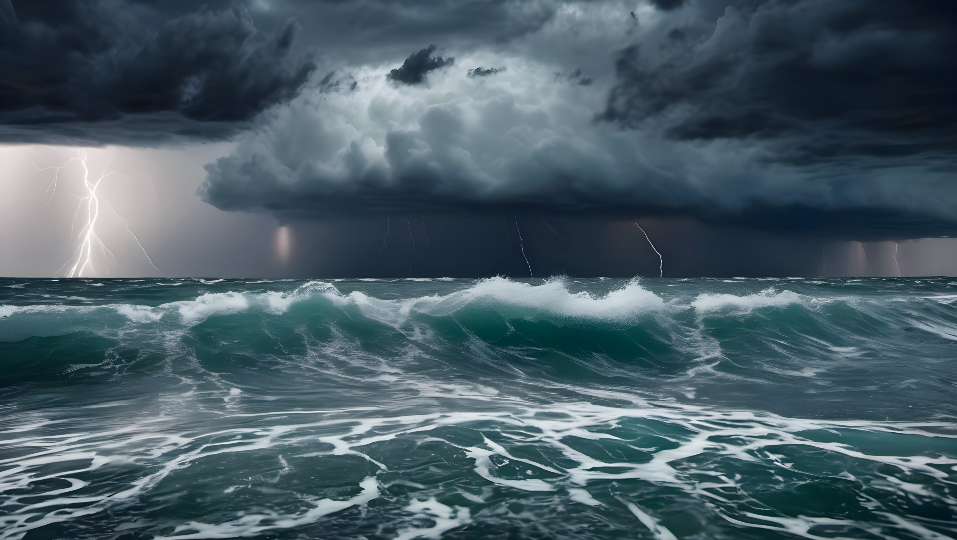 Thunderstorm Sea Ocean Sky Free Stock Photo - Public Domain Pictures