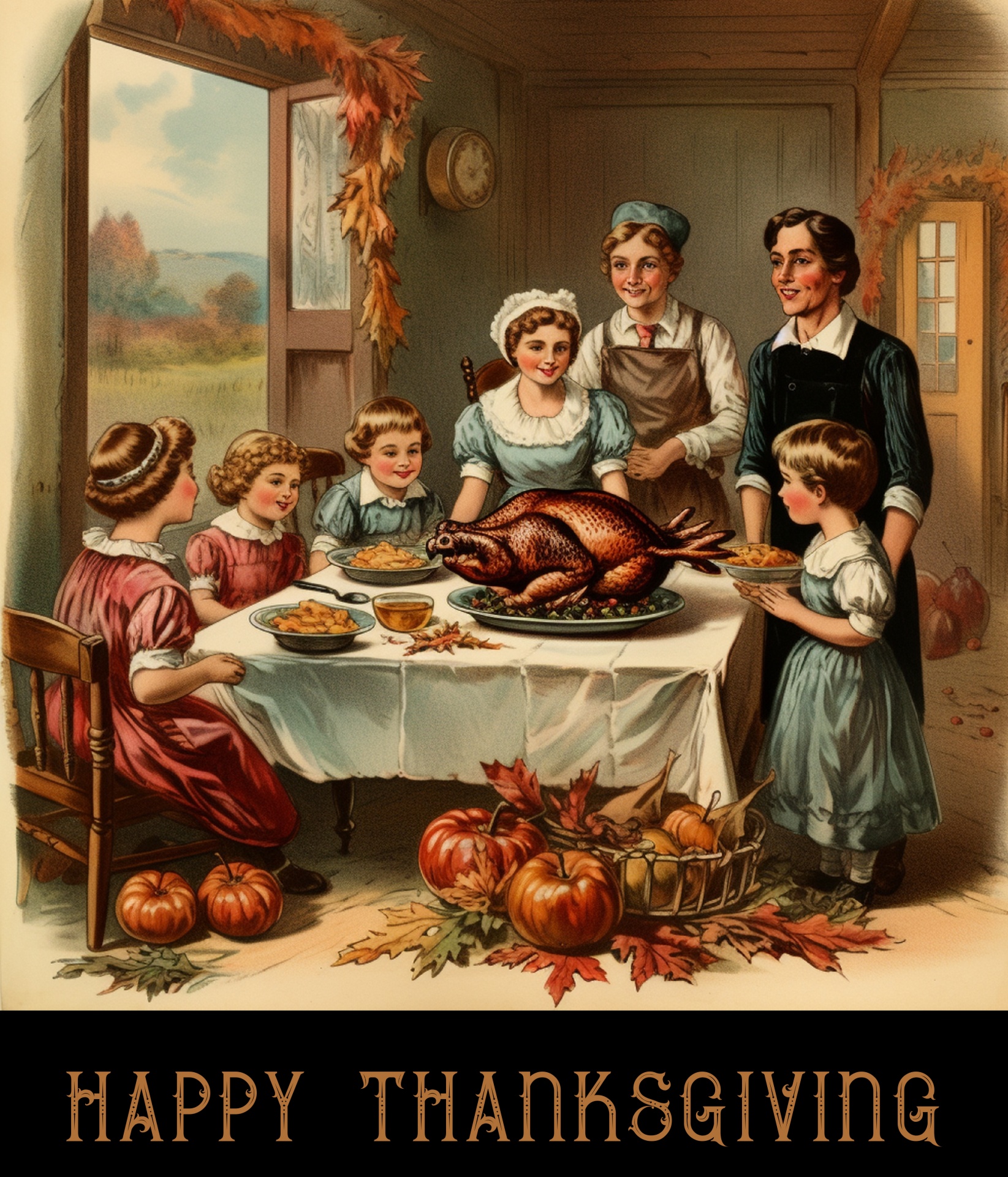 Vintage Thanksgiving Family Dinner Free Stock Photo Public Domain