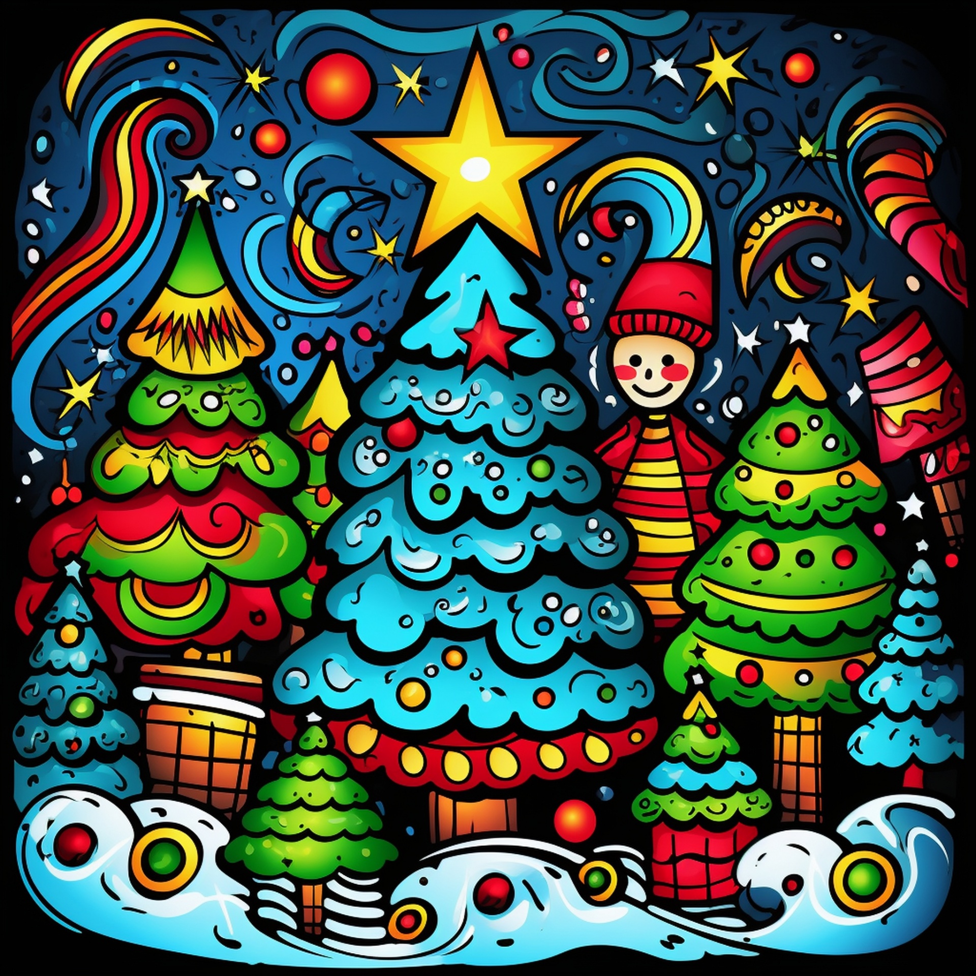 Christmas Tree Doodle Art Free Stock Photo - Public Domain Pictures