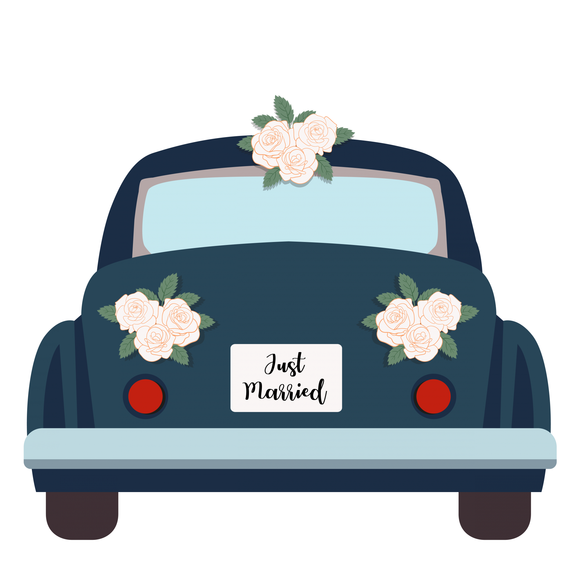 Just Married Retro Car