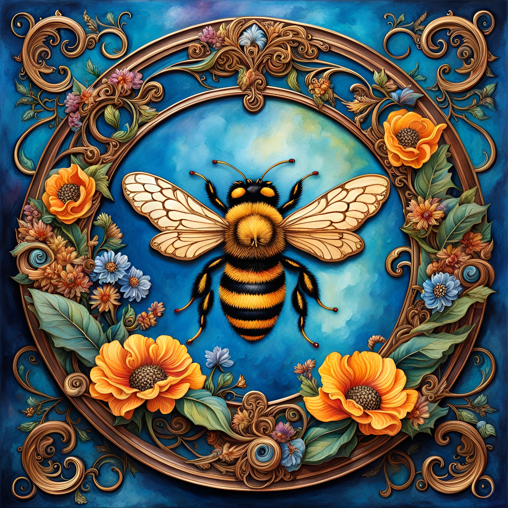 Orante Bee Floral Frame