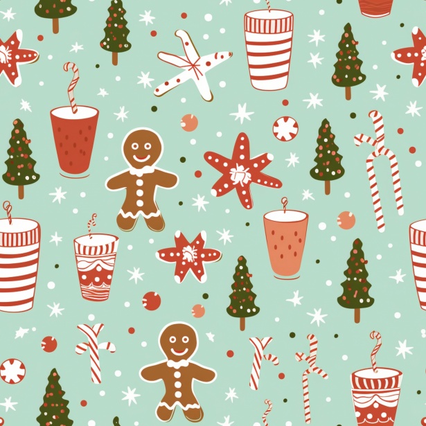 Seamless Xmas Gingerbread Pattern Free Stock Photo - Public Domain Pictures