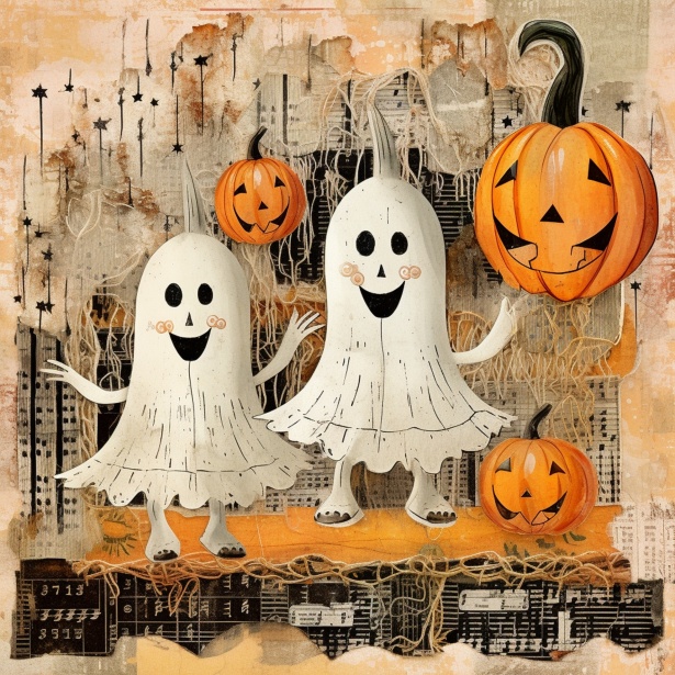 Vintage Halloween Ghost Art Free Stock Photo - Public Domain Pictures