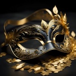 Black And Gold Mask Art