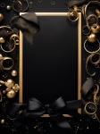 Black Board And Golden Decorations