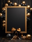 Black Board And Golden Decorations