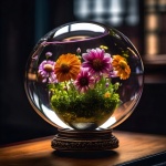 Flowers Blossoms Glass Ball