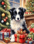 Border Collie Puppy Christmas