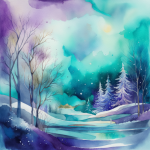 Bright Multicolor Winter Landscape