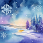 Bright Multicolor Winter Landscape