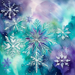 Bright Multicolor Winter Snowflakes