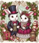 Christmas Bunnies Postcard