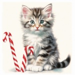 Christmas Peppermint Candy Cat