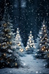 Christmas Tree In Snowfall