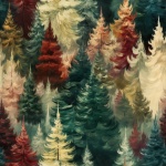 Christmas Trees Seamless Pattern