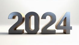 Numbers, 2024, New Year, In 3D