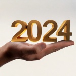 Numbers, 2024, New Year, In 3D