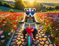 Animal, Badger, Bicycle, Hearts