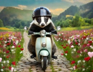 Animal, Badger, Bicycle, Hearts