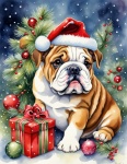 English Bulldog Puppy Christmas