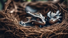 Fantasy Dragon In The Nest