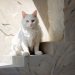 Feline Grace With White Cat