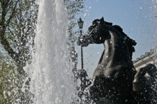 Four Horses Fountain With Water