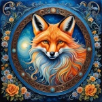 Fox Ornate Floral Frame