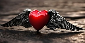 Winged Heart Art Background