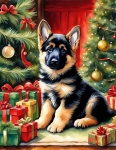 German Shepherd Puppy Christmas