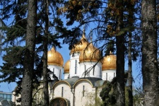 Golden Domes Of Dormtion Cathedral