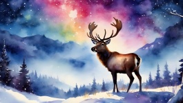 Deer Christmas Background
