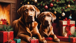 Dog Labrador Retriever Christmas