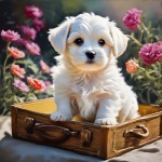 Dog Maltese Art Illustration
