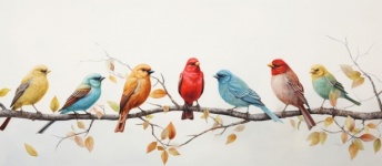 Birds On A Branch Calednar Art